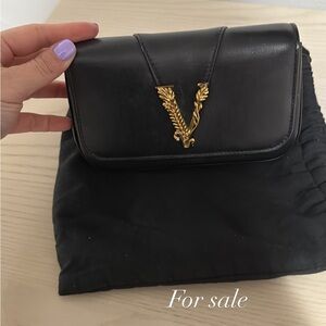 Versace Black and Gold Baroque Clutch